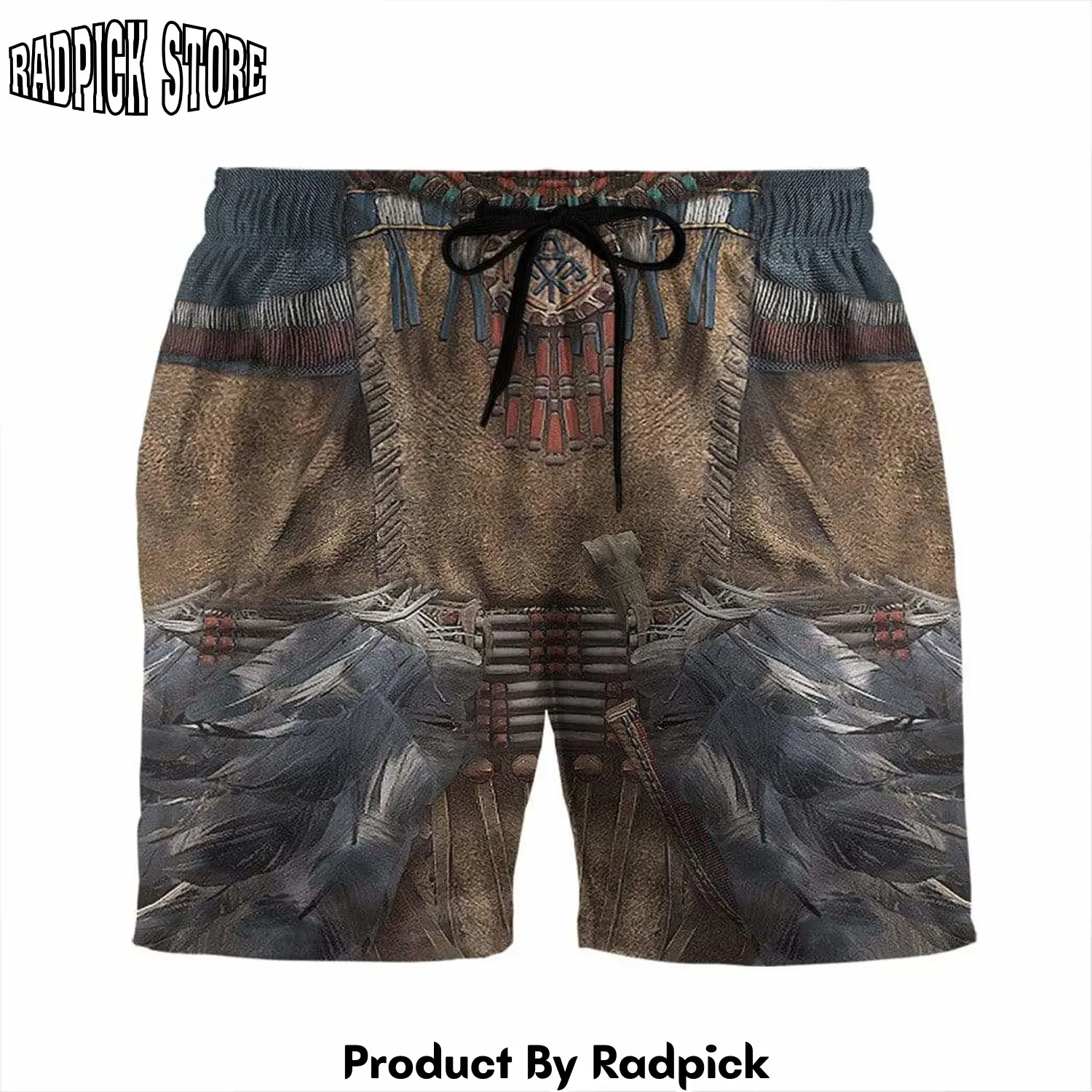 Radpick 3d native american custom beach shorts swim trunks rp631321